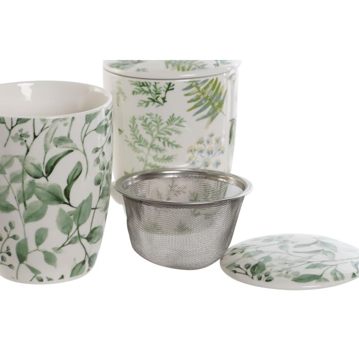 Mug Infusiones Cottage DKD Home Decor Verde Blanco 6 x 10.5 x 8.3 cm (2 Unidades) 1 Mug Infusiones Cottage DKD Home Decor Verde Blanco 6 x 10.5 x 8.3 cm (2 Unidades) 1