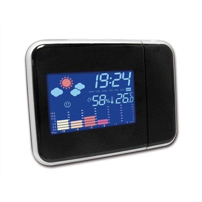 Inovalley RPM11 Estación Meteorológica con Reloj Despertador Proyector, Pantalla Multicolor, Previsión del Tiempo, Temperatura y Humedad Interior 1