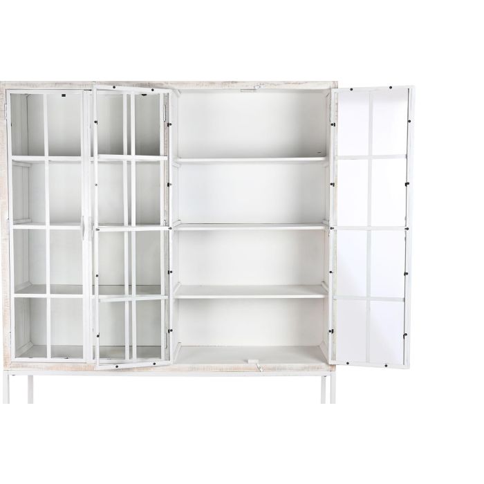 DKD Home Decor Estantería Moderna con 4 Puertas y 6 Baldas, de Madera de Mango y Metal, Color Blanco 170x45x200 cm 3 DKD Home Decor Estantería Moderna con 4 Puertas y 6 Baldas, de Madera de Mango y Metal, Color Blanco 170x45x200 cm 3