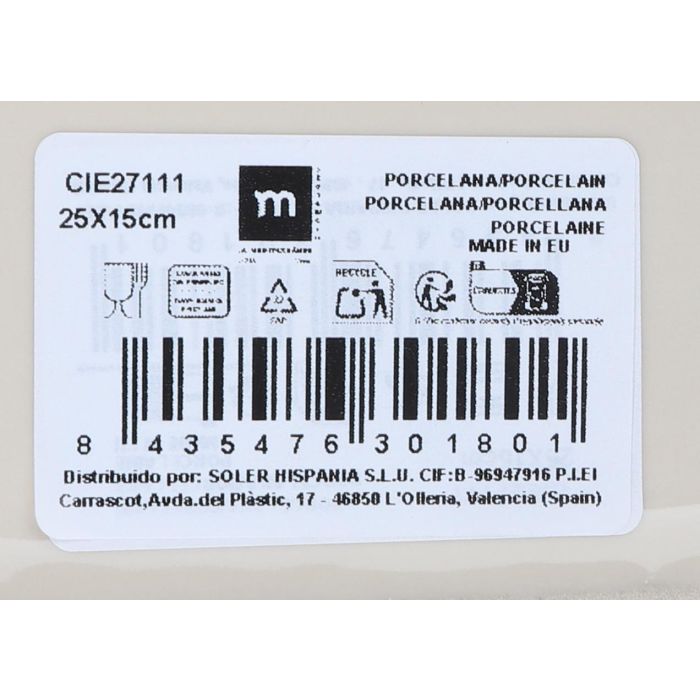Fuente Ovalada Cies 25x15x2.2 cm - Inde (6 Unidades) 1 Fuente Ovalada Cies 25x15x2.2 cm - Inde (6 Unidades) 1