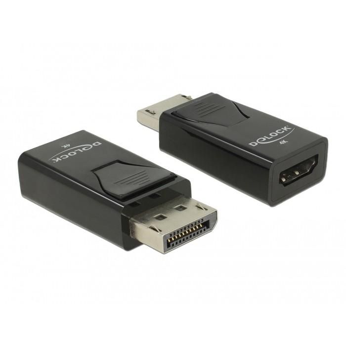 DeLOCK Adapter DisplayPort 1.2 macho a HDMI hembra 4K Pasivo negro