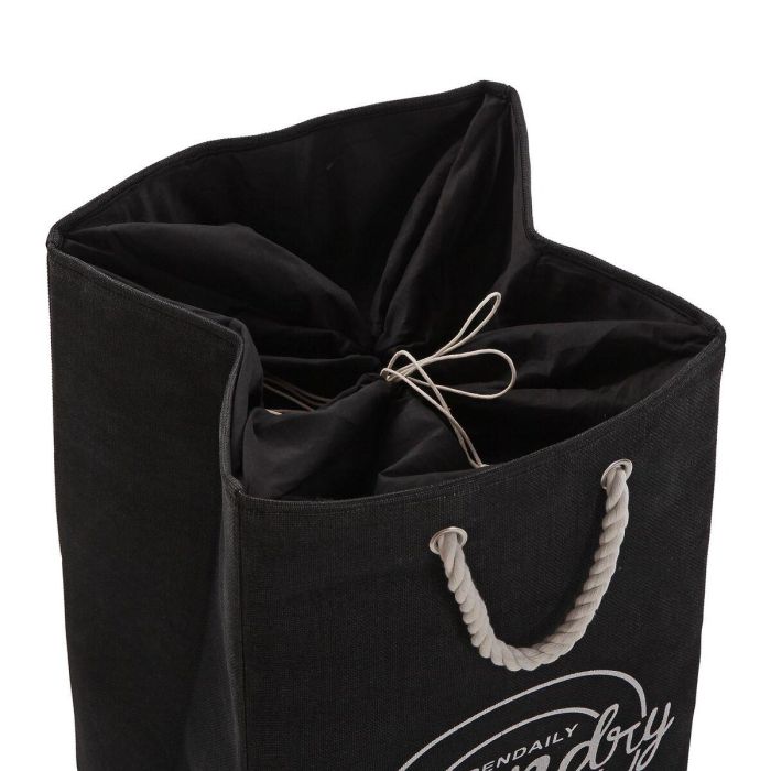 Cesto para la Ropa Sucia Versa Negro Poliéster PVC Metal EVA 30 x 55 x 36 cm 1 Cesto para la Ropa Sucia Versa Negro Poliéster PVC Metal EVA 30 x 55 x 36 cm 1