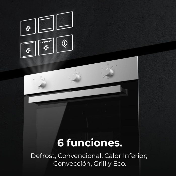 Cecotec Horno Multifunción Bolero Hexa Inox 2800W 70L Temporizador y Vapor 3