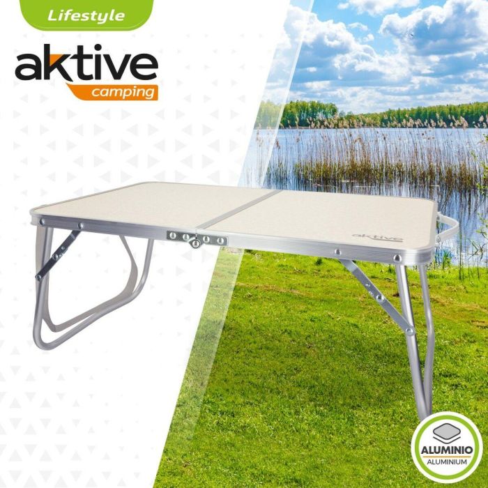 Mesa Plegable Aktive Crema 60 x 25 x 40 cm (4 Unidades) 3