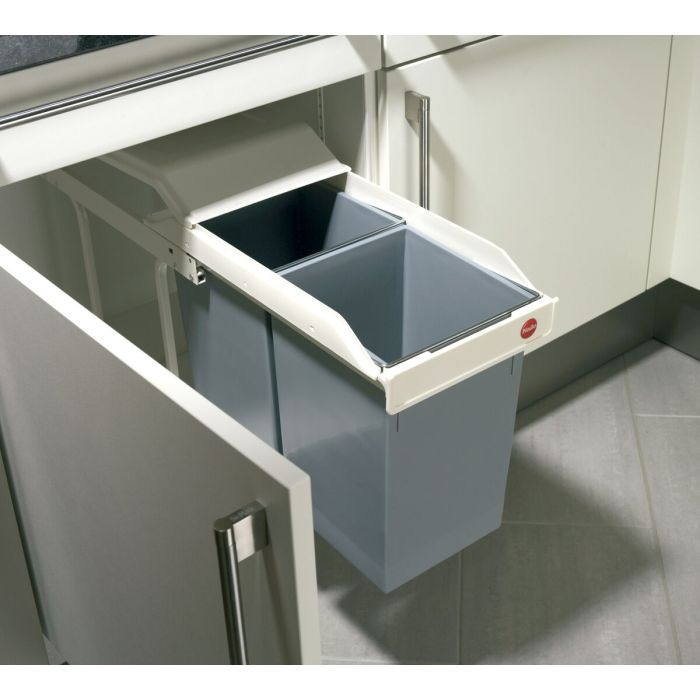 Cubo de basura Hailo Multi-Box duo L Blanco Gris Crema Acero Plástico 2 cajones 14 L Integrable (2 Unidades) 10 Cubo de basura Hailo Multi-Box duo L Blanco Gris Crema Acero Plástico 2 cajones 14 L Integrable (2 Unidades) 10