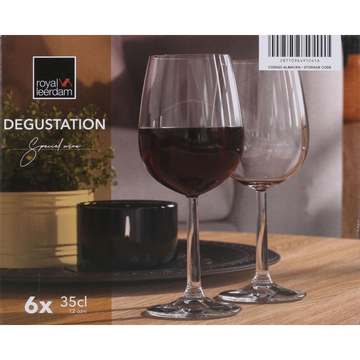 Royal Leerdam - Set de 6 Copas de Vino Degustación, 35 cl c/u - Cristalería para Vino Tinto/Blanco