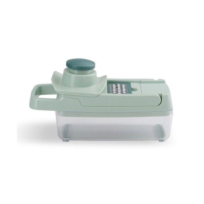 Livoo MEN435 Mandolina multifunción de cocina, 8 cuchillas de acero inoxidable, bandeja recolectora de 1,5 L para corte seguro 2