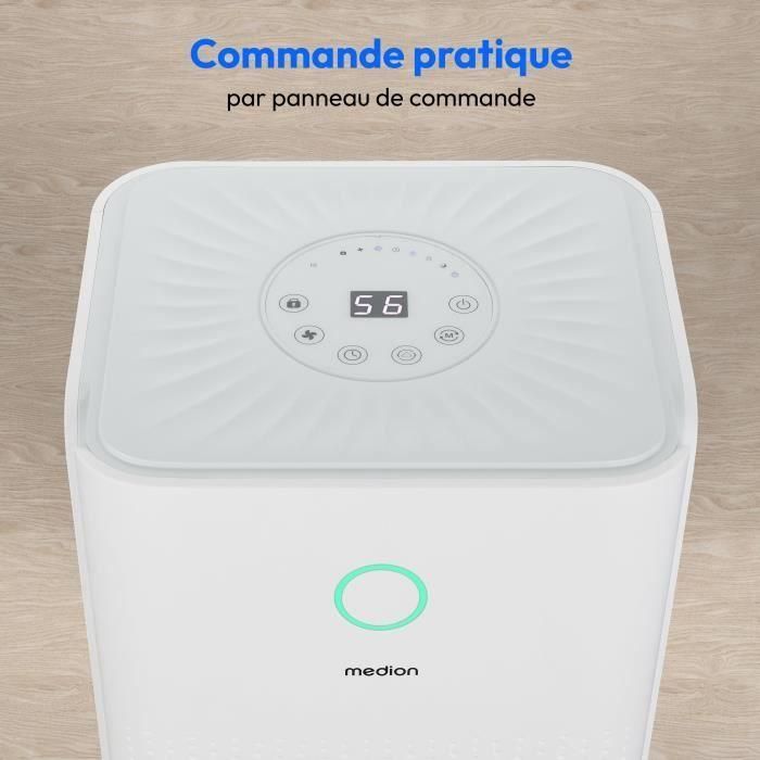 Medion AAAPJ07913 Deshumidificador 12L/día con Tanque de 2L 4