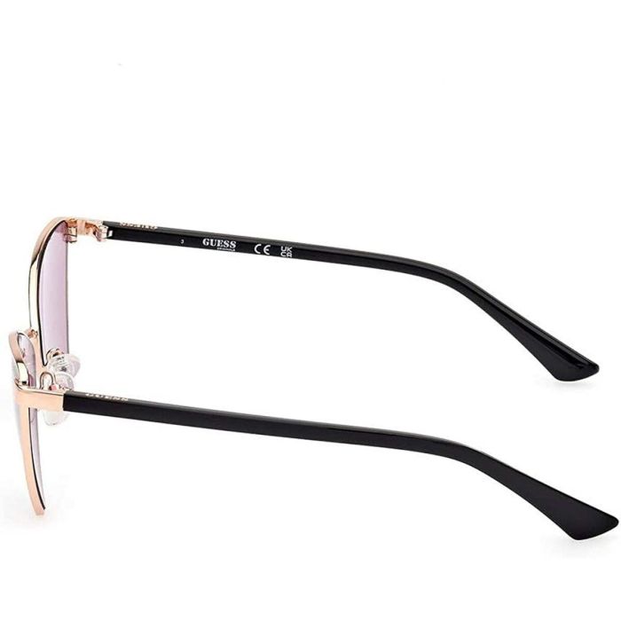 Guess Gafas GU8286 28Y Gafas de Sol Mujer, Montura Geométrica Metal Oro Rosa Brillante, Cristales Violeta, 55mm x 135mm 7