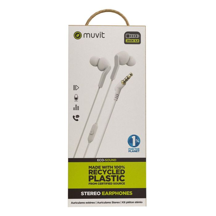 Muvit Auriculares E57 Blancos Ecológicos con Micrófono Incorporado y Diseño Ergonómico, Sonido Excepcional 9 Muvit Auriculares E57 Blancos Ecológicos con Micrófono Incorporado y Diseño Ergonómico, Sonido Excepcional 9