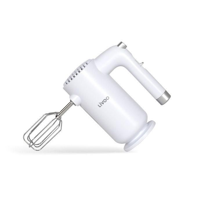 Livoo LIV1713288606220 Batidora Eléctrica 250 W, 5 Velocidades y Función Turbo, Blanco