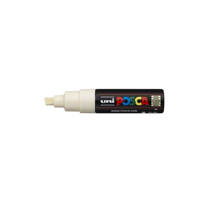POSCA Marcador PC-8K No Permanente Punta Biselada 8.0 mm Marfil - Tinta Base Agua, No Tóxico