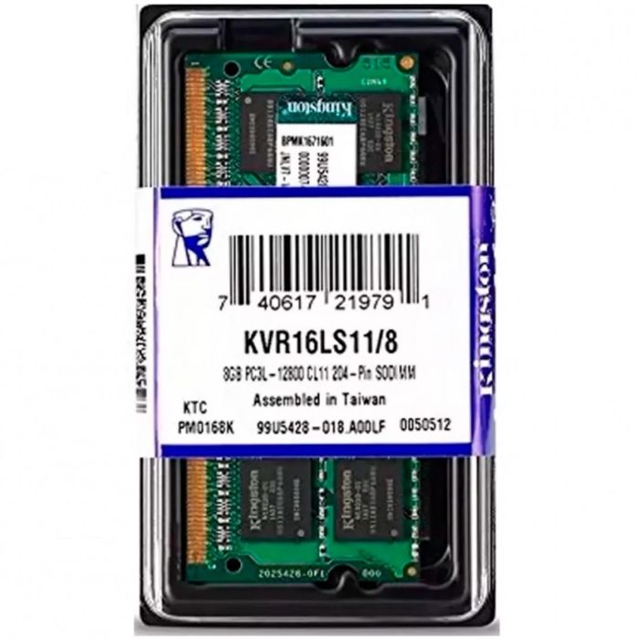 Memoria RAM Kingston ValueRAM 8GB/ DDR3L/ 1600MHz/ 1.35V/ CL11/ SODIMM 2 Memoria RAM Kingston ValueRAM 8GB/ DDR3L/ 1600MHz/ 1.35V/ CL11/ SODIMM 2
