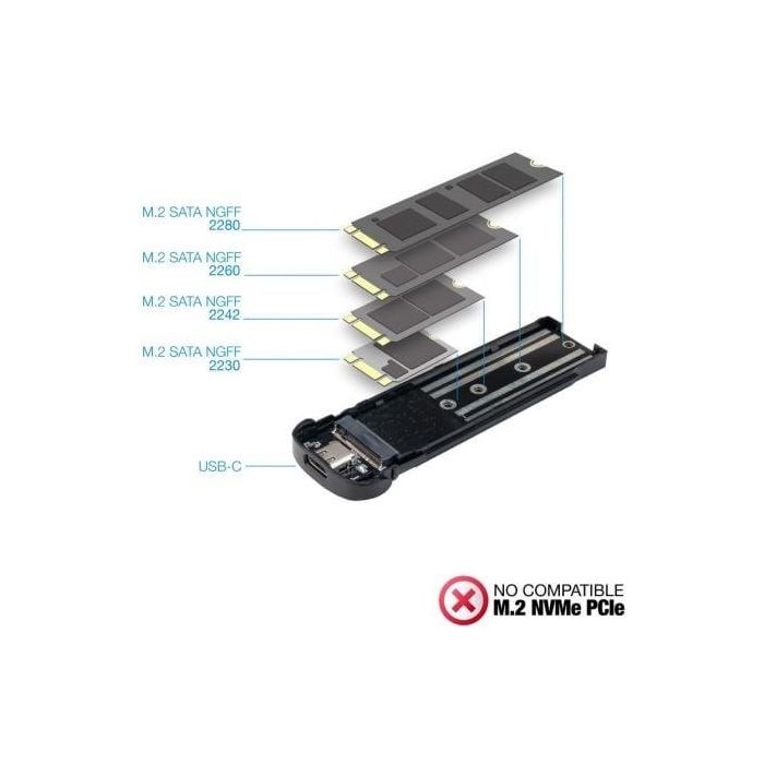 TooQ TQE-2202S Caja Externa SSD M.2 NGFF SATA USB-C 3.1 Gen1 5Gbps Plata Aluminio Sin Tornillos 3 TooQ TQE-2202S Caja Externa SSD M.2 NGFF SATA USB-C 3.1 Gen1 5Gbps Plata Aluminio Sin Tornillos 3