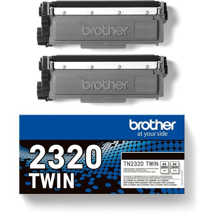 BROTHER pack de 2 cartuchos deToner negro de larga duracion tn2320twin/TN2320TWIN 2 BROTHER pack de 2 cartuchos deToner negro de larga duracion tn2320twin/TN2320TWIN 2