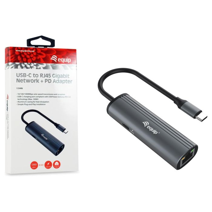 EQUIP ADAPTADOR USB-C A RJ45 GIGABIT USBC PD MAX 100W WAKEONLAN 3