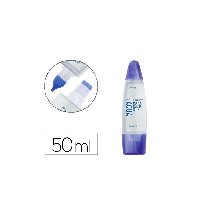 Pegamento Cola Liquida Tombow Transparente Aqua Permanente Con 2 Puntas Bote De 50 mL