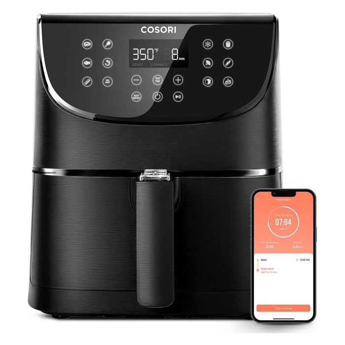 Cosori Freidora de Aire Caliente Inteligente 5.5 L Negro 77-204 °C 1700W 1