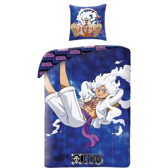 One Piece AAARQ16163 - Juego de Cama Reversible Luffy Gear Azul Microfibra - Funda Nórdica 140x200 cm + Funda Almohada 63x63 cm 0 One Piece AAARQ16163 - Juego de Cama Reversible Luffy Gear Azul Microfibra - Funda Nórdica 140x200 cm + Funda Almohada 63x63 cm 0