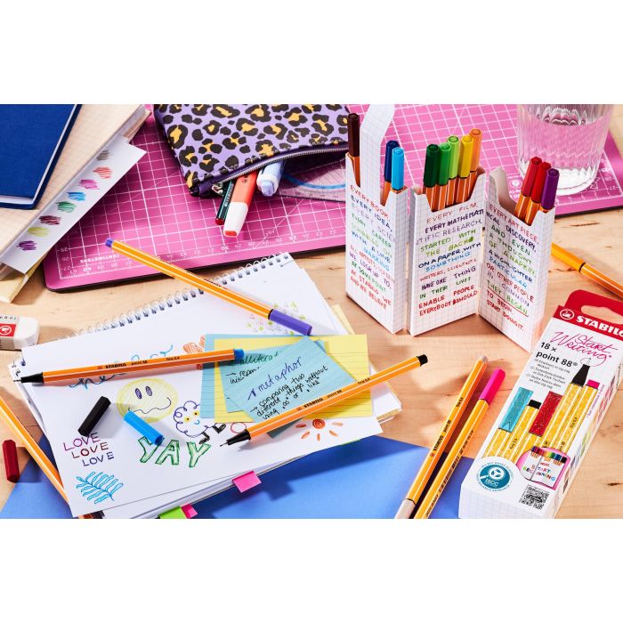Stabilo Rotulador Point 88 Colores Surtidos Estuche En Zig Zag 18 Unidades 2
