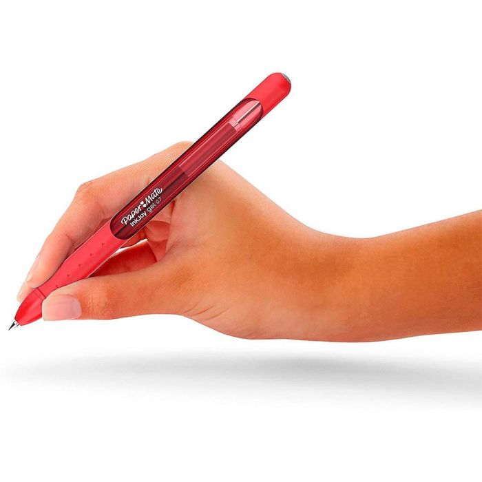 Paper Mate Inkjoy Gel Brillante Bolígrafo Retráctil Punta Media Rojo Caja -12U- 3