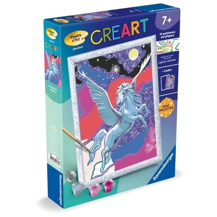 CreArt Kids Pegaso Brillante de 18 x 24 cm, Kit de pintura por números, Arte por números, Edades 7+, 25830, Ravensburger 3 CreArt Kids Pegaso Brillante de 18 x 24 cm, Kit de pintura por números, Arte por números, Edades 7+, 25830, Ravensburger 3