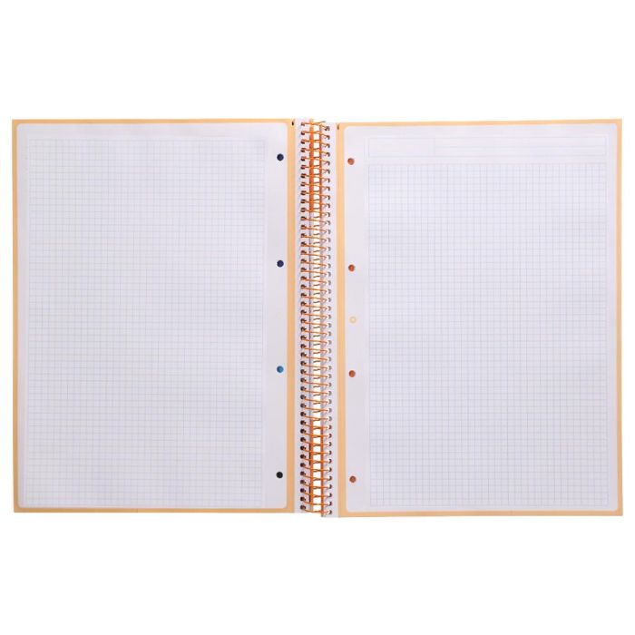 Cuaderno Espiral A4 Micro Antartik Tapa Forrada 80H 90 gr Cuadro 5 mm 1 Banda 4 Taladros Color Peach 3