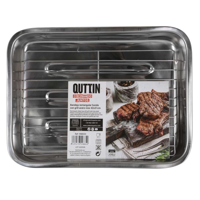 Quttin Bandeja Rectangular con Grill 43.4 x 31.2 cm (4 Unidades) 3