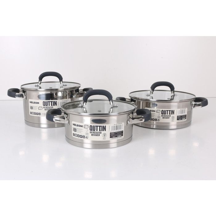 Quttin Cacerola de Acero Inoxidable 18 cm 1.7L con Tapa (6 Unidades) 5