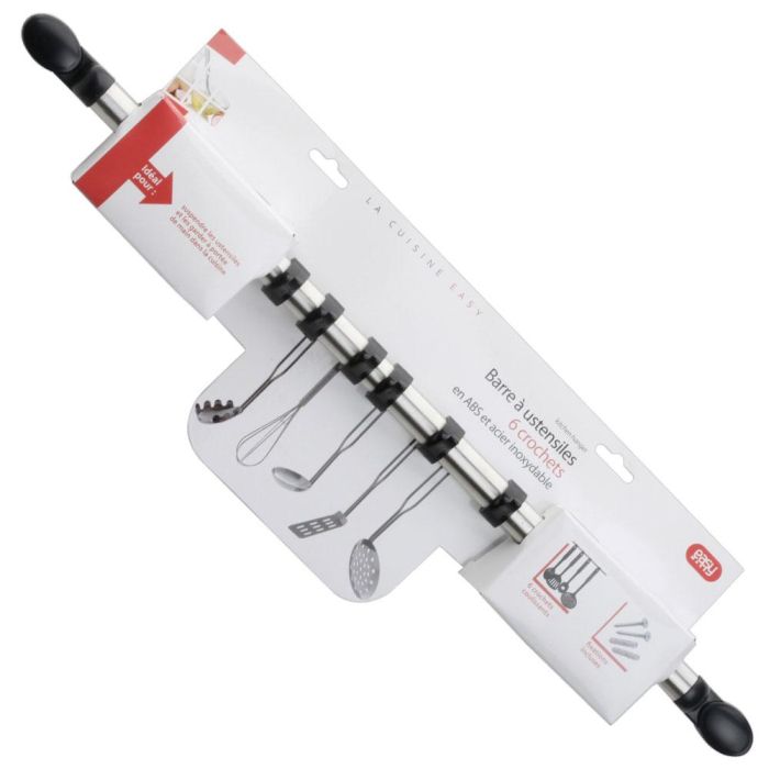 Easy Make Barra 6 Ganchos 56 cm Acero Inoxidable Easy Make Barra 6 Ganchos 56 cm Acero Inoxidable