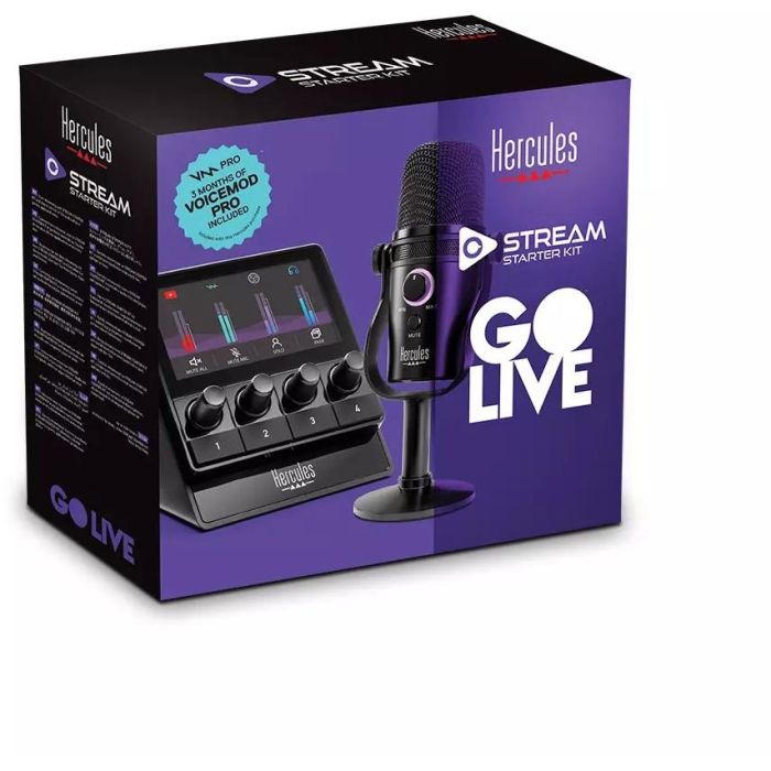 Hercules Stream Starter Kit Control de Audio y Streaming con Micrófono USB Dynamic HUD-600 y Voicemod Pro 4781068 1