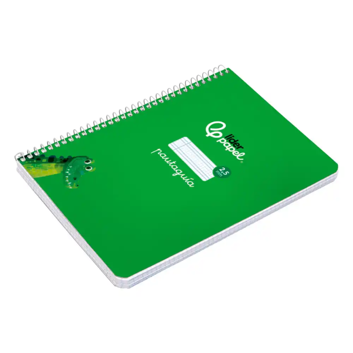 Liderpapel Cuaderno Espiral A5 Tapa Blanda 40 Hojas 75gr Cuadro Pautado 2,5mm Color Verde 5