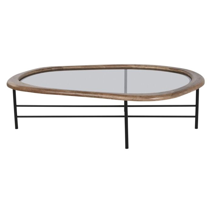 Mesa de Centro Home ESPRIT Marrón Negro Cristal Madera de abeto 120 x 69 x 33 cm 1