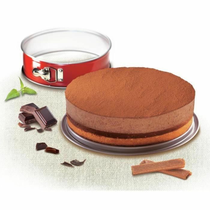 TEFAL Molde de bisagra de acero Delibake - Ø 25 cm - Rojo y gris 1