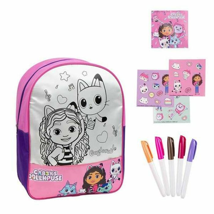 Cerdá Diy Set Mochila Escolar Gabby's Dollhouse Rosa 30x38x14 cm para Personalizar Niñas +3 años 13 Cerdá Diy Set Mochila Escolar Gabby's Dollhouse Rosa 30x38x14 cm para Personalizar Niñas +3 años 13