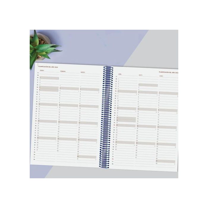 Finocam Agenda Anual Year Espiral E40-210x297 mm 1Dp Azul 2025 3