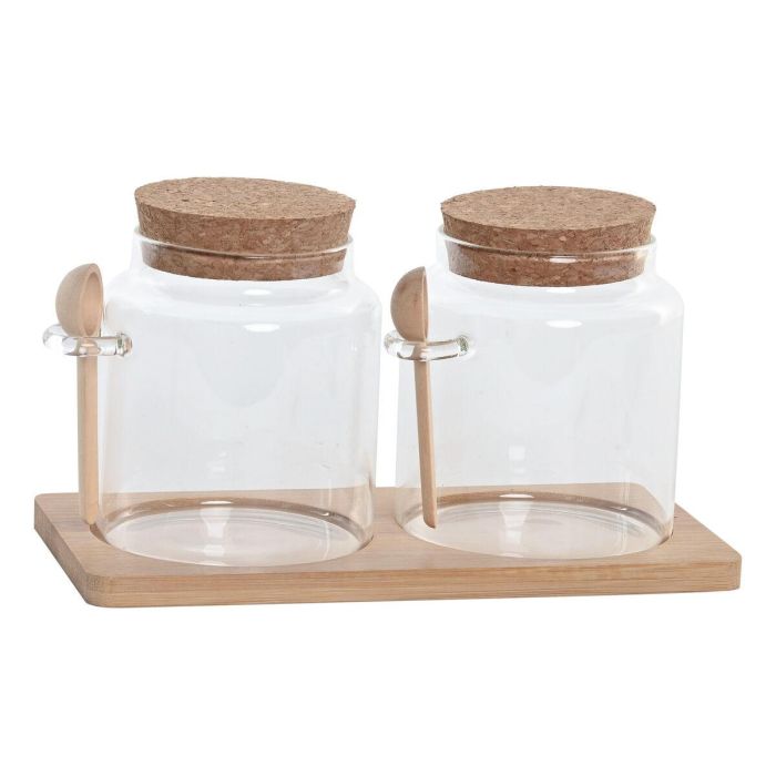DKD Home Decor Especiero de Cocina Básico de Cristal y Bambú Natural 11 x 11 x 21 cm Set de 2 Piezas 0 DKD Home Decor Especiero de Cocina Básico de Cristal y Bambú Natural 11 x 11 x 21 cm Set de 2 Piezas 0