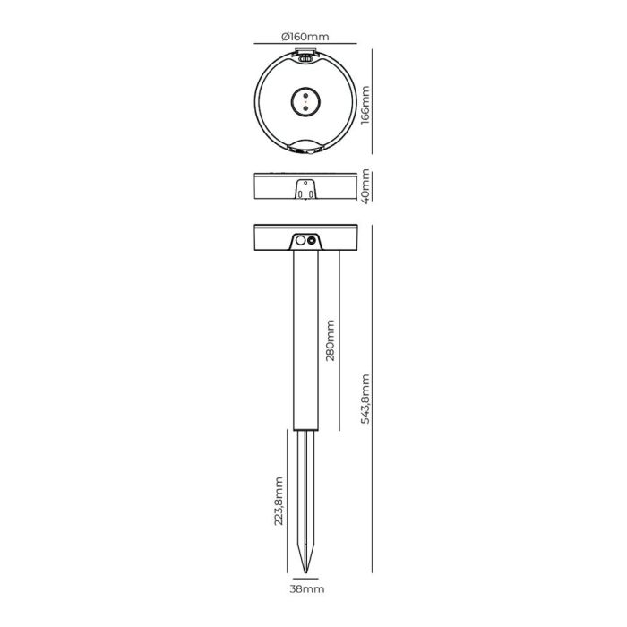 Aplique solar - estaca 4 W 500 lm edm 8 Aplique solar - estaca 4 W 500 lm edm 8