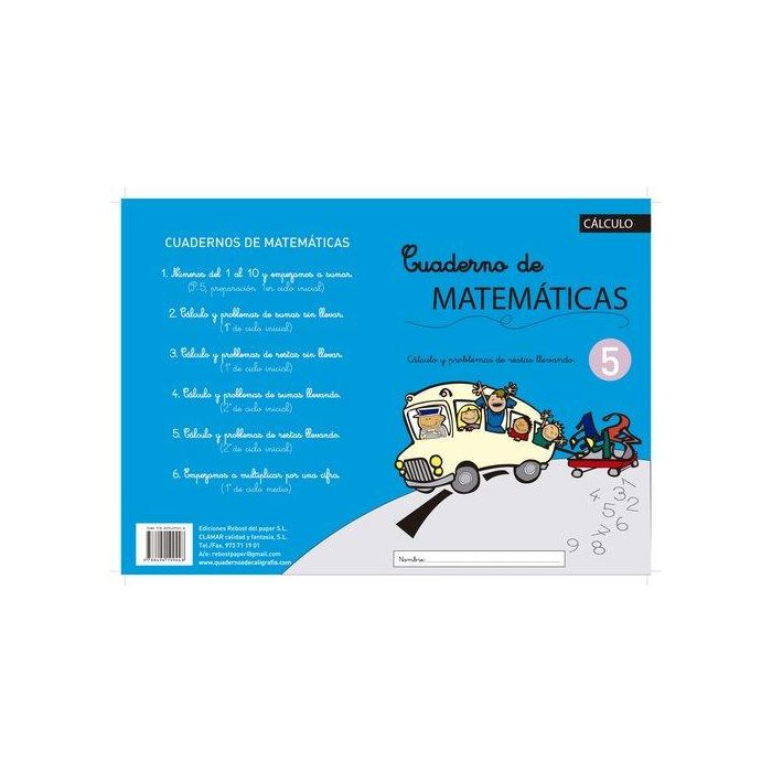 Cuaderno Rebost (Cas.) Matematicas Nº 5 (Set de 5)