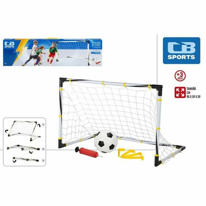 Color Baby Portería de Fútbol Plegable 90x59x59 cm con Pelota e Hinchador, Material Plástico y Poliéster para Niños +3 Años Color Baby Portería de Fútbol Plegable 90x59x59 cm con Pelota e Hinchador, Material Plástico y Poliéster para Niños +3 Años