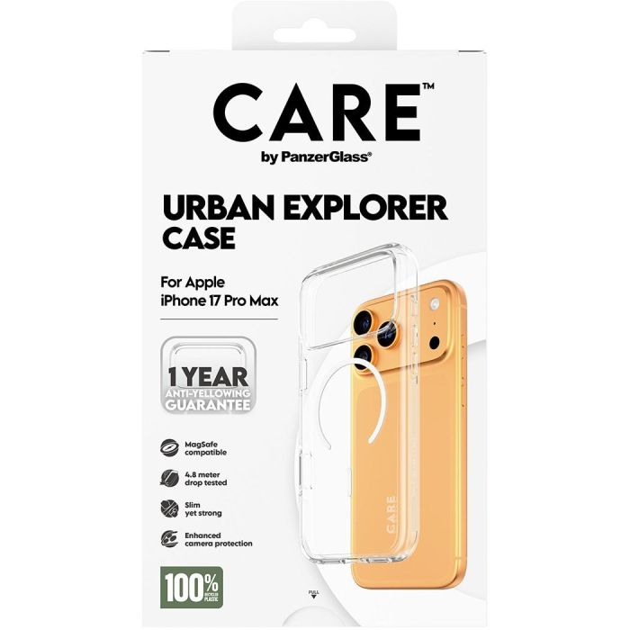 PanzerGlass CARE by Flagship Case Transparent Urban Explorer w. White MagSafe iPhone 17 Pro Max Funda Transparente Compatible con MagSafe 2 PanzerGlass CARE by Flagship Case Transparent Urban Explorer w. White MagSafe iPhone 17 Pro Max Funda Transparente Compatible con MagSafe 2