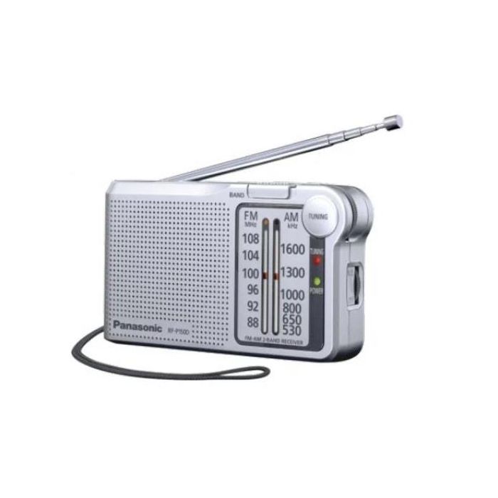 Panasonic Radio Portátil AM/FM con Altavoz y Entrada para Auriculares, Plata