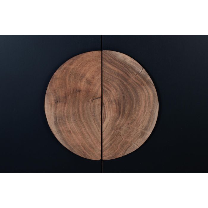 GINER Y COLOMER Aparador de Madera de Acacia con 4 Puertas - Natural y Negro 5