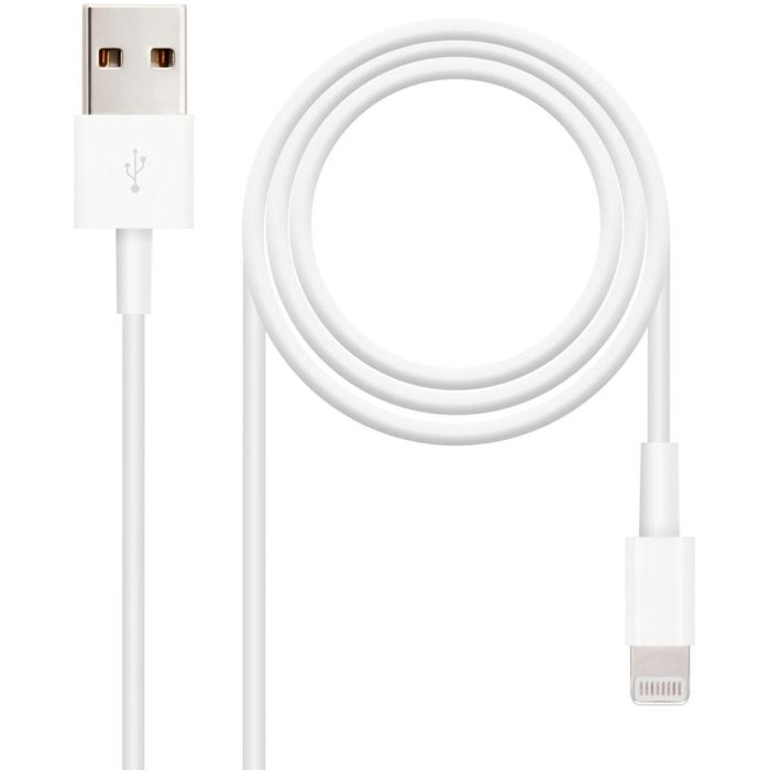 Cable USB 2.0 Lightning Nanocable 10.110.0401/ USB Macho - Lightning Macho/ 1m/ Blanco Cable USB 2.0 Lightning Nanocable 10.110.0401/ USB Macho - Lightning Macho/ 1m/ Blanco