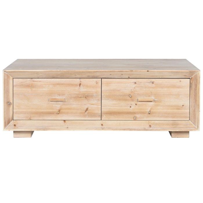 Mesa de Centro Home ESPRIT Natural Madera de abeto Madera MDF 130 x 70 x 46 cm 1 Mesa de Centro Home ESPRIT Natural Madera de abeto Madera MDF 130 x 70 x 46 cm 1