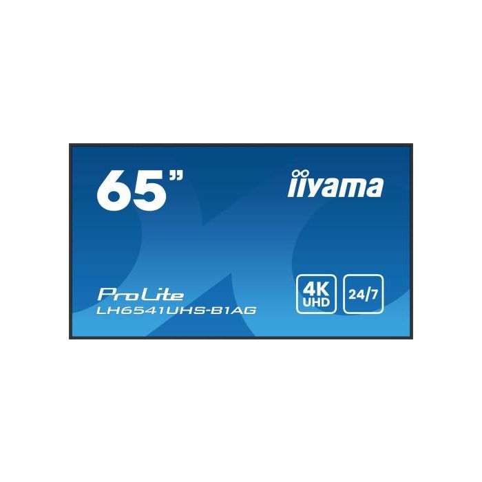 iiyama 65" 3840x2160, 4K UHD IPS panel, 25% Haze, Landscape and Portrait mode, 24/7 iiyama 65" 3840x2160, 4K UHD IPS panel, 25% Haze, Landscape and Portrait mode, 24/7