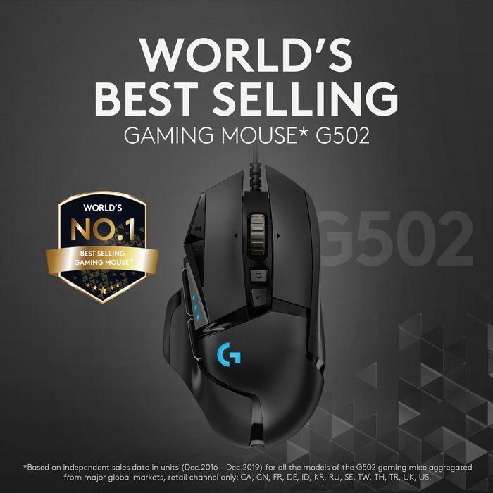 Logitech 910-005470 Ratón Gaming G502 Hero 25600 DPI RGB LIGHTSYNC, 11 Botones Programables, Peso Ajustable y Negro 9 Logitech 910-005470 Ratón Gaming G502 Hero 25600 DPI RGB LIGHTSYNC, 11 Botones Programables, Peso Ajustable y Negro 9