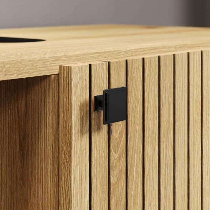 Mueble de baño - Decoración roble - L40 x H95 x D31cm - PURE BLISS 3