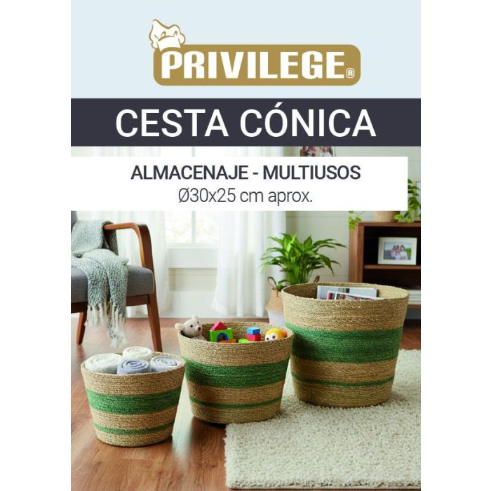 Inde Cesta Cónica Seagrass 30 cm 7