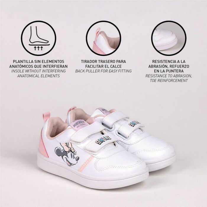 Zapatillas Deportivas Infantiles Minnie Mouse Velcro Blanco 2 Zapatillas Deportivas Infantiles Minnie Mouse Velcro Blanco 2